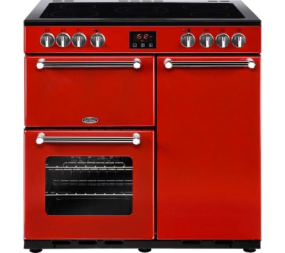 Belling BELLING  Kensington 90 cm Electric Ceramic Range Cooker - Red & Chrome